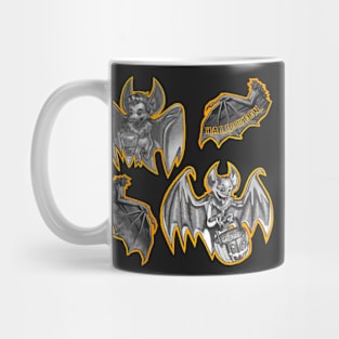 Halloween Grey Bats Pattern Mug